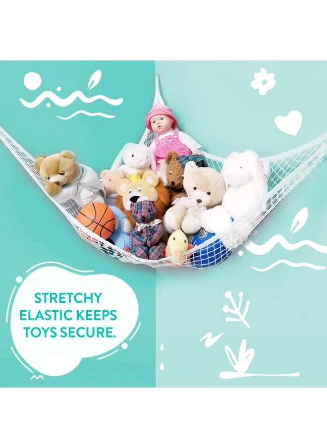 Jumbo Hammock For Stuffed Animals - Large Toy Hammock Storage For Toys And Stuffed Animals Net Ideal For Corners, Storage For Stuffies, Plushies, Squishmallows, And More