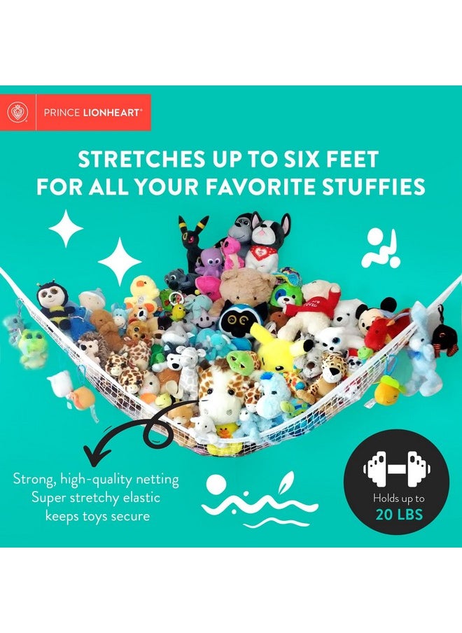 Jumbo Hammock For Stuffed Animals - Large Toy Hammock Storage For Toys And Stuffed Animals Net Ideal For Corners, Storage For Stuffies, Plushies, Squishmallows, And More