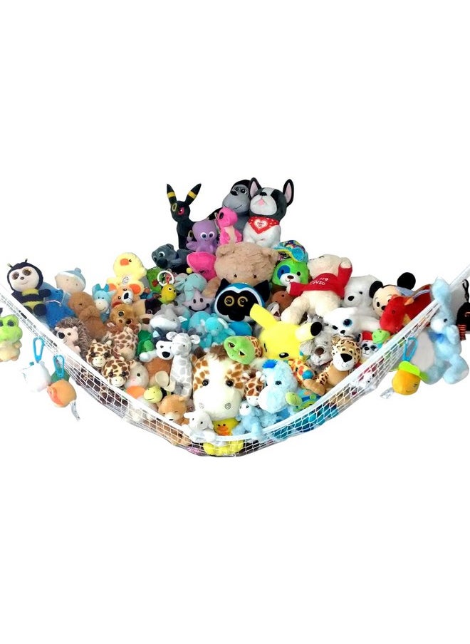 Jumbo Hammock For Stuffed Animals - Large Toy Hammock Storage For Toys And Stuffed Animals Net Ideal For Corners, Storage For Stuffies, Plushies, Squishmallows, And More