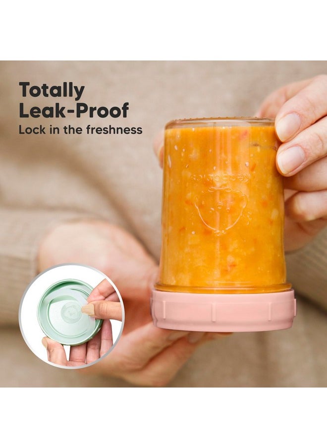 4Pk 8Oz & 4Pk 4Oz Glass Baby Food Containers - Leak-Proof, Microwavable Small Baby Glass Jars With Lids,Baby Food Storage Containers,Baby Snack Containers,Bpa-Free Baby Food Jars(Musk Dusk)