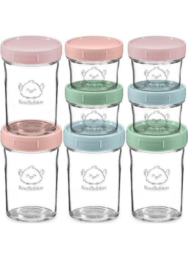 4Pk 8Oz & 4Pk 4Oz Glass Baby Food Containers - Leak-Proof, Microwavable Small Baby Glass Jars With Lids,Baby Food Storage Containers,Baby Snack Containers,Bpa-Free Baby Food Jars(Musk Dusk)