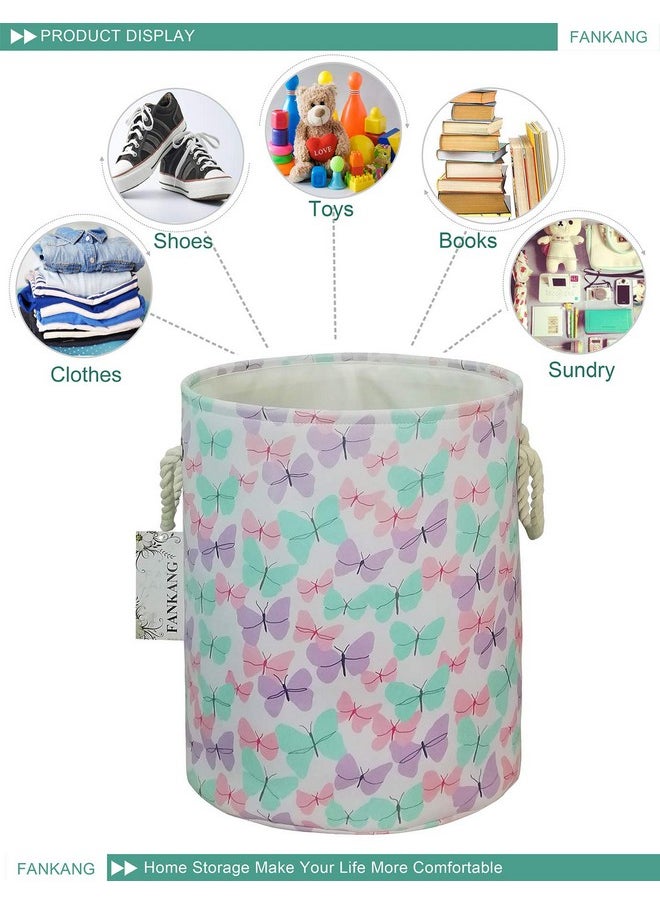 Storage Baskets,Collapsible Convenient Nursery Hamper/Laundry Bin/Toy Collection Organizer For Kid'S Room（Butterfly）