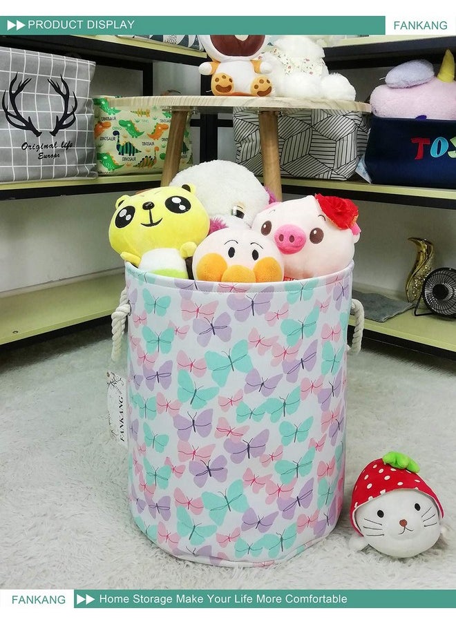Storage Baskets,Collapsible Convenient Nursery Hamper/Laundry Bin/Toy Collection Organizer For Kid'S Room（Butterfly）