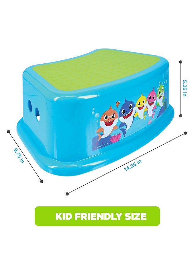 Pinkfong Baby Shark Bathroom Step Stool For Kids Using The Toilet And Sink - Kids Step Stool, Potty Training, Non-Slip, Bathroom, Kitchen, Lightweight