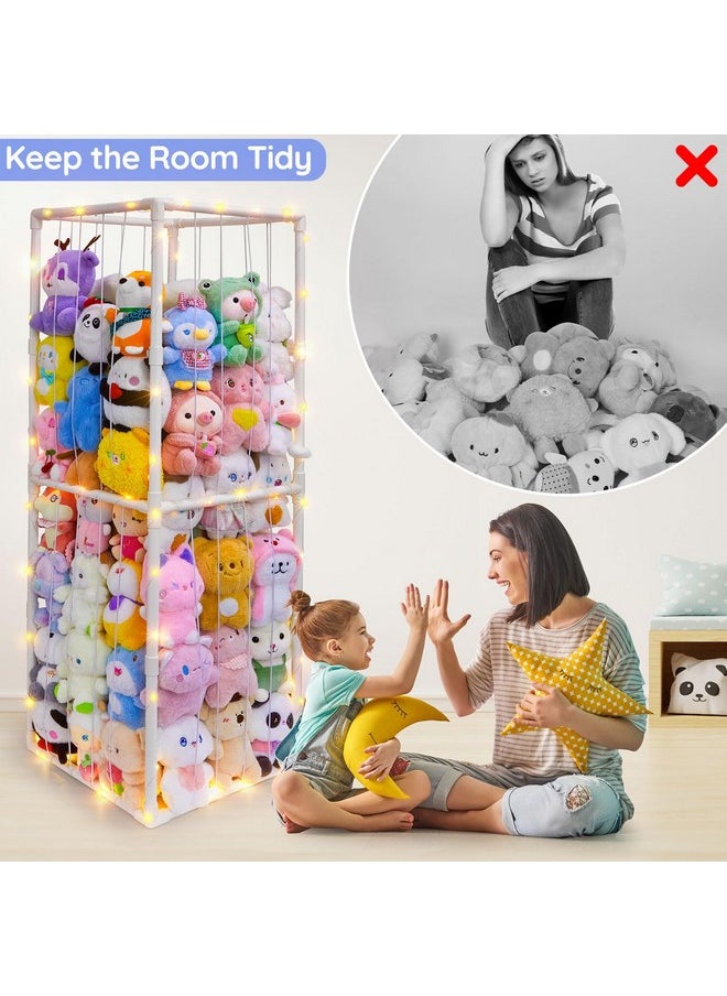 Stuffed Animals Zoo Storage Stuffed Animals Holder Extra Large Plushies Storage Pvc Playroom Organizer Stuffed Animals Cage For Nursery Bedroom