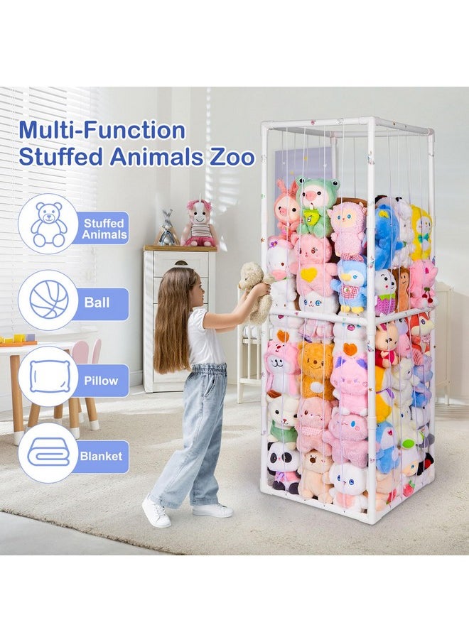 Stuffed Animals Zoo Storage Stuffed Animals Holder Extra Large Plushies Storage Pvc Playroom Organizer Stuffed Animals Cage For Nursery Bedroom