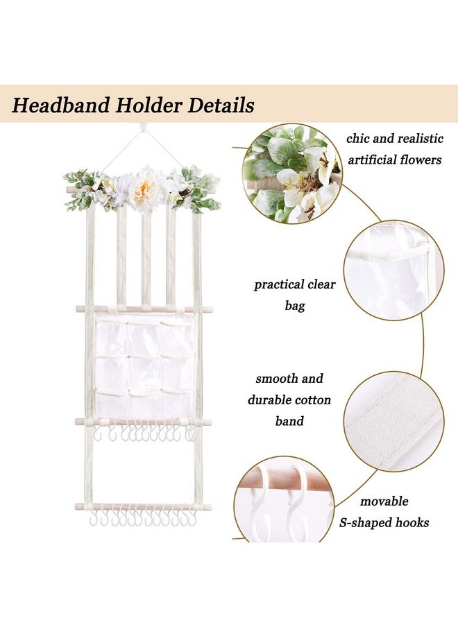 Headband Holder For Girls, Flower Hair Bows Organizer Wall Hanging Decor Chic Christmas Gift Baby Hair Accessories Storage Organizers For Todder Girls Room