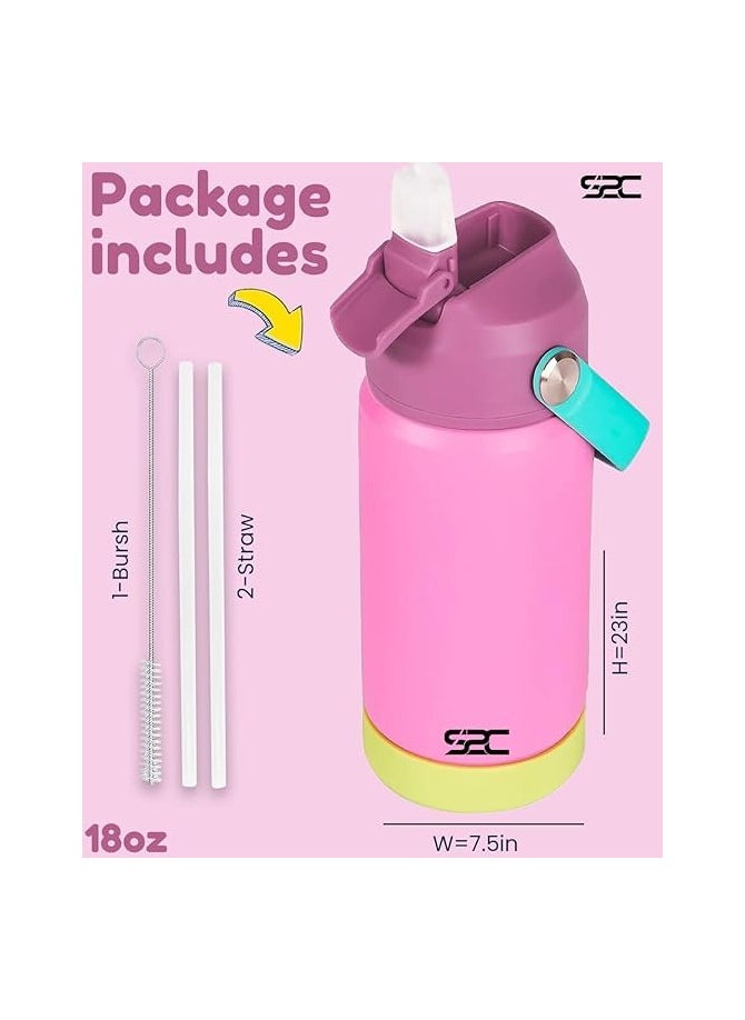 S2C 550ml Leakproof Stainless Steel Water Bottle for Kids With Straw & Handle|Toddler water bottle|Kids Water Bottle For School Boys Girls|Easy to Carry|BPA Free,Baby water bottle
