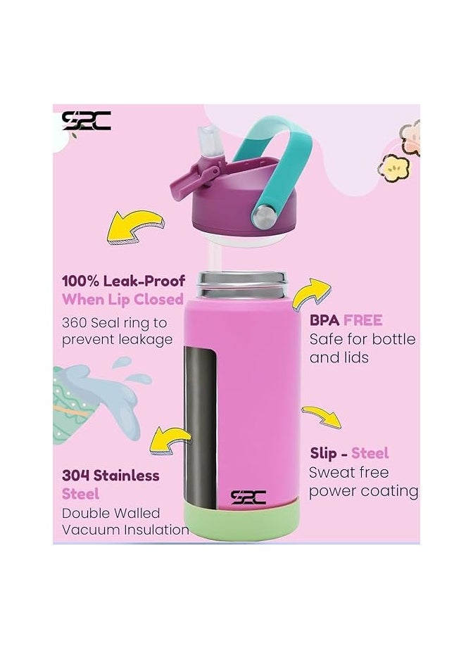 S2C 550ml Leakproof Stainless Steel Water Bottle for Kids With Straw & Handle|Toddler water bottle|Kids Water Bottle For School Boys Girls|Easy to Carry|BPA Free,Baby water bottle