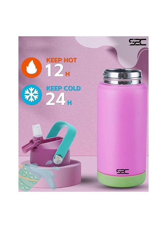 S2C 550ml Leakproof Stainless Steel Water Bottle for Kids With Straw & Handle|Toddler water bottle|Kids Water Bottle For School Boys Girls|Easy to Carry|BPA Free,Baby water bottle