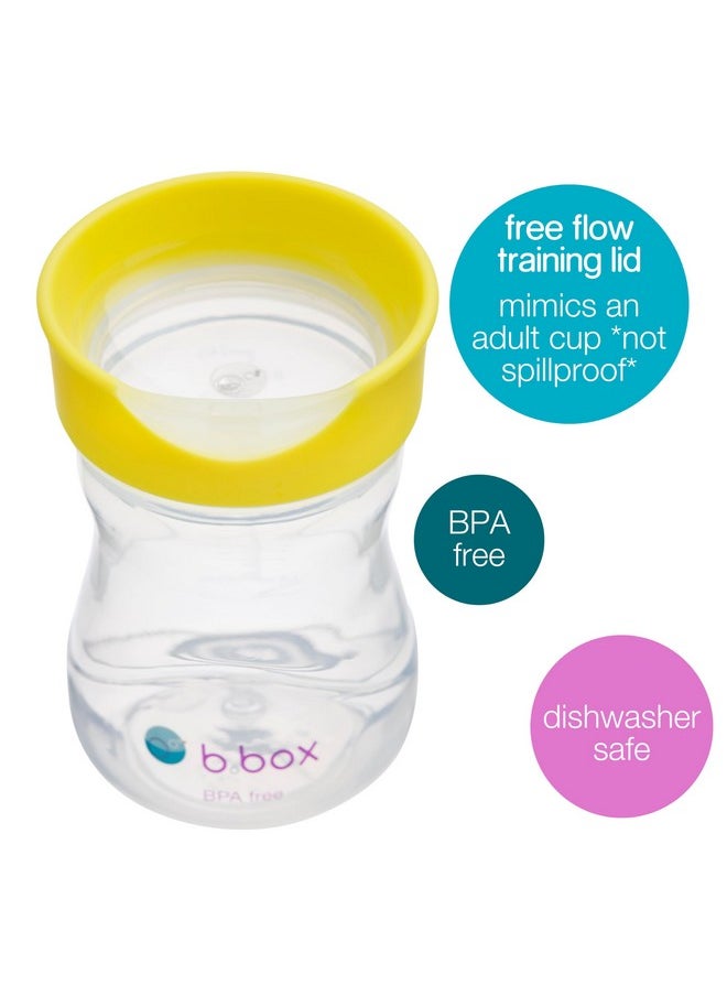 Toddler Training Cup: Free Flow Opening, Great Transition From Sippy Cup To Big Kid Cup. Bpa Free, Dishwasher Safe. Ages 12+ Months (Lemon, 8Oz)