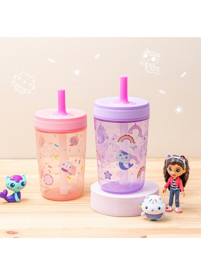 Gabby'S Dollhouse Kelso Toddler Cups For Travel Or At Home, 15Oz 2-Pack Durable Plastic Sippy Cups With Leak-Proof Design Is Perfect For Kids (Cakey Cat, Mercat)