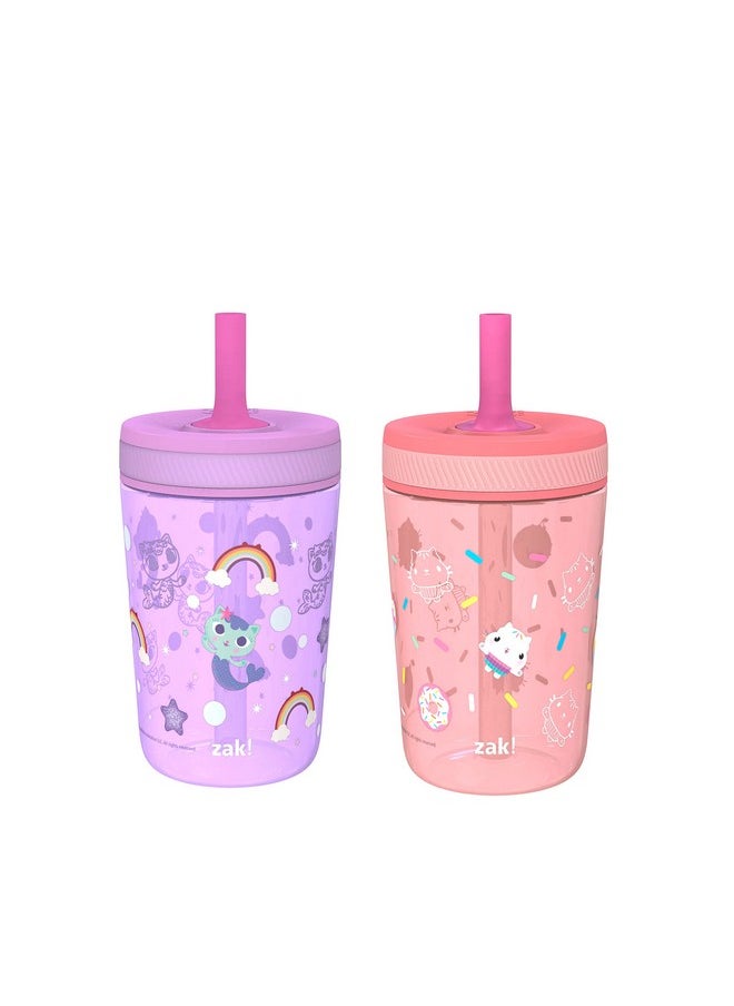 Gabby'S Dollhouse Kelso Toddler Cups For Travel Or At Home, 15Oz 2-Pack Durable Plastic Sippy Cups With Leak-Proof Design Is Perfect For Kids (Cakey Cat, Mercat)