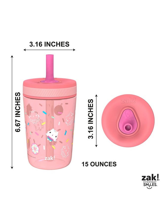 Gabby'S Dollhouse Kelso Toddler Cups For Travel Or At Home, 15Oz 2-Pack Durable Plastic Sippy Cups With Leak-Proof Design Is Perfect For Kids (Cakey Cat, Mercat)