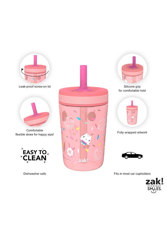 Gabby'S Dollhouse Kelso Toddler Cups For Travel Or At Home, 15Oz 2-Pack Durable Plastic Sippy Cups With Leak-Proof Design Is Perfect For Kids (Cakey Cat, Mercat)