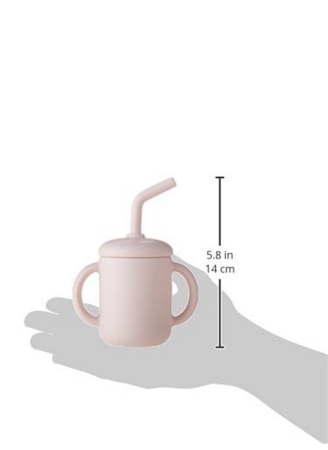 Py By Kushies Unbreakable, Spill-Proof Silicone Cup With Straw For Babies/Toddlers - 120Ml (4 Oz) 100% Food Grade Silicone Sippy Cup With Double Handles & Angled Straw - Pink