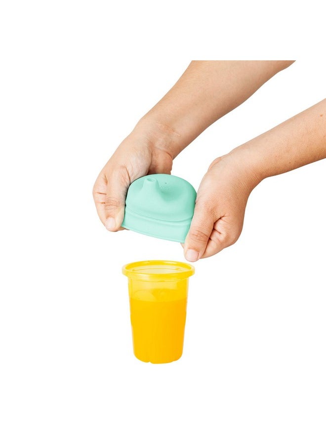 Snug Silicone Sippy Cup Lids - Convert Any Kids Cups Or Toddler Cups Into Soft Spout Sippy Cups - Toddler Feeding Supplies And Travel Essentials - Green - 3 Count