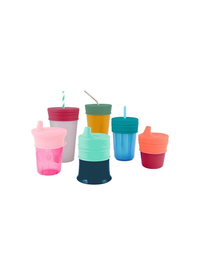 Snug Silicone Sippy Cup Lids - Convert Any Kids Cups Or Toddler Cups Into Soft Spout Sippy Cups - Toddler Feeding Supplies And Travel Essentials - Green - 3 Count