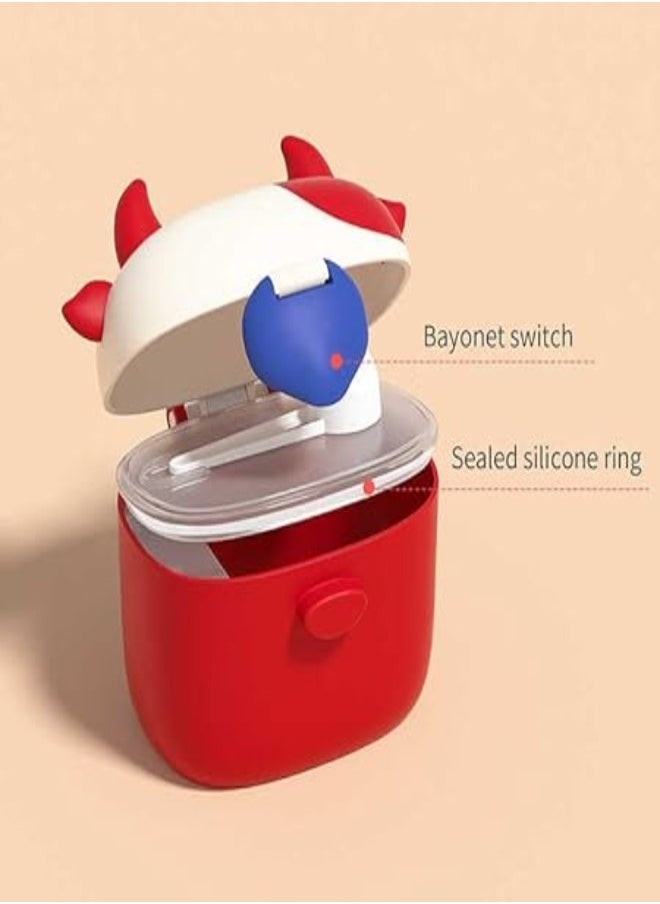 Twisoo Baby Formula Milk Powder Dispenser with Scoop, Airtight, BPA-Free, Spill-Proof, Stackable Snack Storage, Red