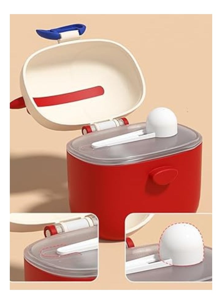 Twisoo Baby Formula Milk Powder Dispenser with Scoop, Airtight, BPA-Free, Spill-Proof, Stackable Snack Storage, Red