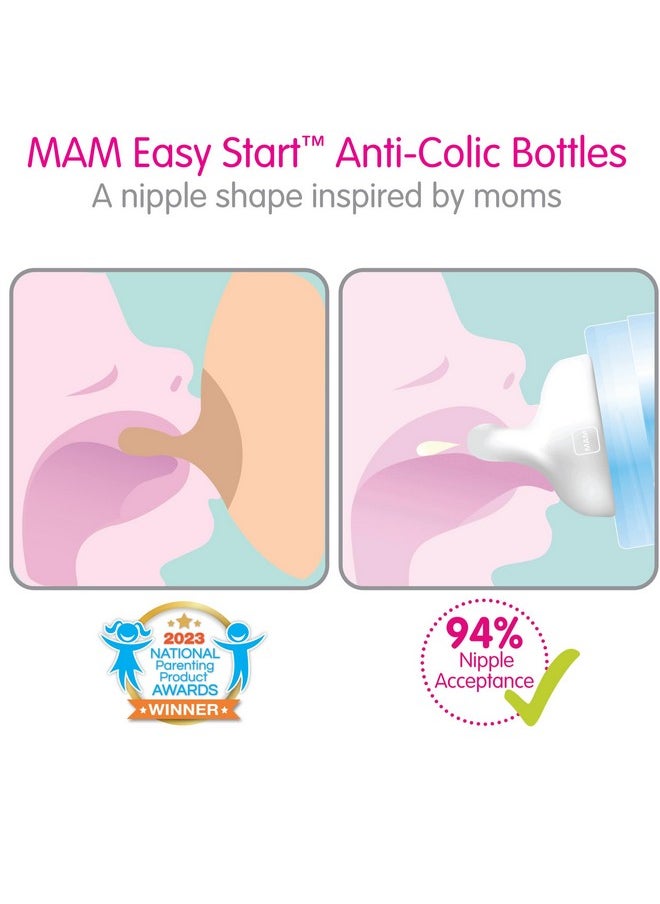 Easy Start Anticolic Bottle Baby Essentials Medium Flow Bottles With Silicone Nipple Baby Bottles For Baby Girl Peach 9 Oz (3Count)