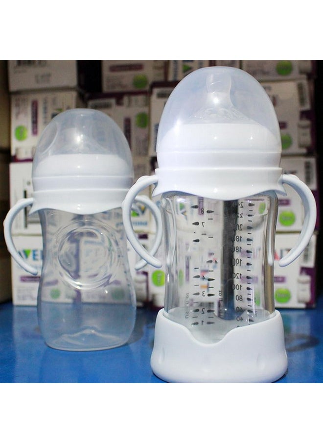 Baby Bottle Handle And Silicone Sleeve Compatible For Philips Avent Natural Glass Baby Bottles 4 Oz And 8 Oz