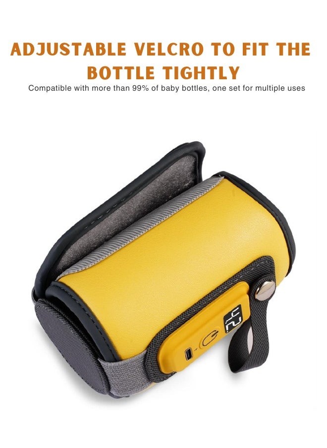 Portable Bottle Warmer for Travel - 38-50℃ Adjustable - Mini Baby Bottle Heater for Breastmilk Powder Milk Water, Fast Night Feeding Milk Warmer for Newborn