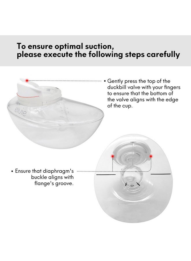 Ent 8 Duckbill Valves/Duck Bill Valve & 4 Silicone Membrane/Diaphragm Compatible With Elvie Wearable Breast Pump, Accessories Made By Durceler, Not Original Elvie Pump Parts, Total 12Pcs