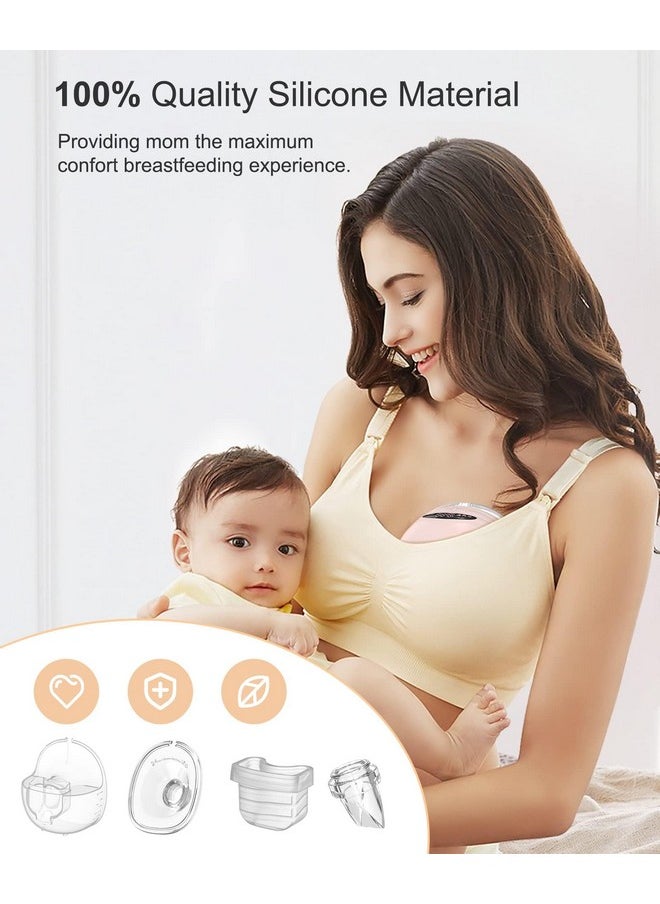 Wearable Breast Pump Accessories, Replacement Pump Parts Flange 24Mm, Duckbill Valve, Silicone Diaphragm, Milk Collector Cup Compatible With Mommed S18 S21