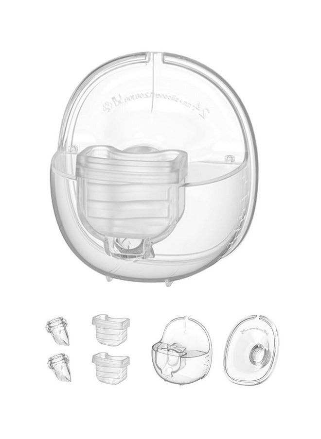 Wearable Breast Pump Accessories, Replacement Pump Parts Flange 24Mm, Duckbill Valve, Silicone Diaphragm, Milk Collector Cup Compatible With Mommed S18 S21