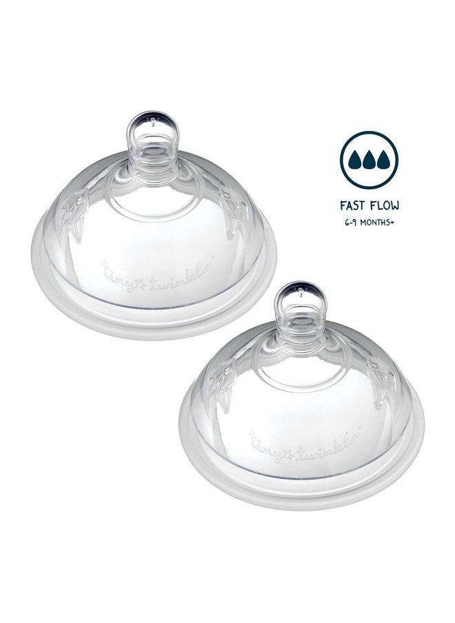 Silicone Baby Bottle Nipples - Bisphenol A-Free, Phthalate-Free Baby Bottle-Feeding Supplies, Soft, Easy To Latch Nipples For Baby Bottles, 2 Pack, Fast Flow (6-9 Months)
