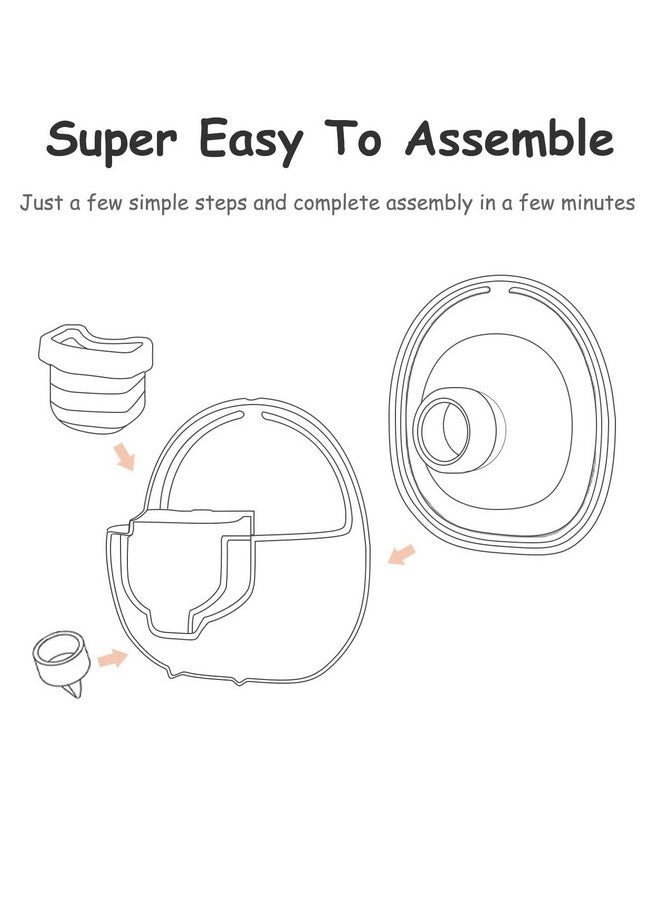 Wearable Breast Pump Accessories, Replacement Pump Parts Flange 24Mm, Duckbill Valve, Silicone Diaphragm, Milk Collector Cup Compatible With Mommed S18 S21, 2 Sets