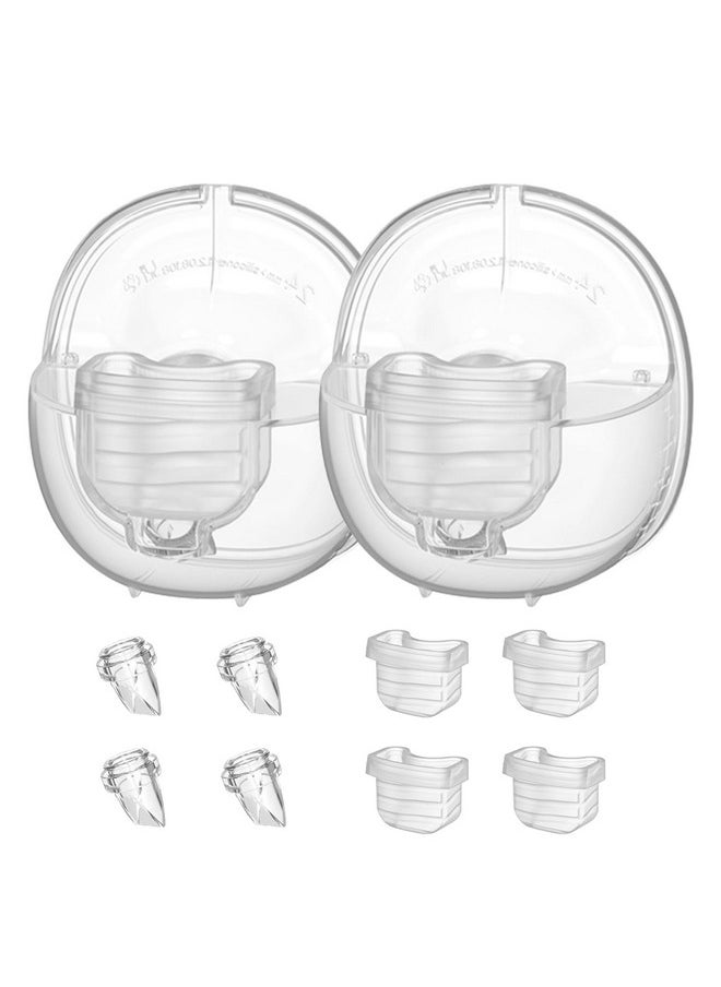Wearable Breast Pump Accessories, Replacement Pump Parts Flange 24Mm, Duckbill Valve, Silicone Diaphragm, Milk Collector Cup Compatible With Mommed S18 S21, 2 Sets