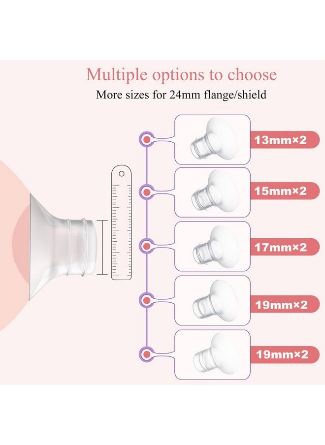 6Pc Flange Inserts 15/17/19Mm For Momcozy S9 Pro Hands Free Breast Pump,Compatible With S9/S10/S12 Wearable Breast Pump.Suitable For Medela,Spectra Shields/Flanges,Reduce 24Mm To Correct Size,2Pc/Each