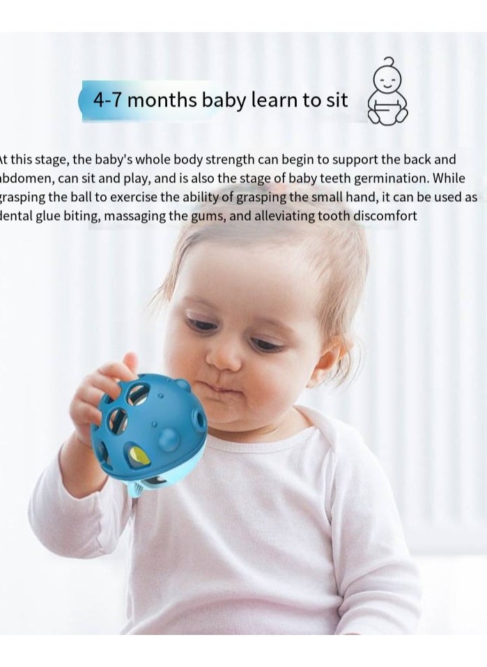 Children's toy grips, Fun silicone teether, Baby teeth grinding music with sound (Three-month baby)