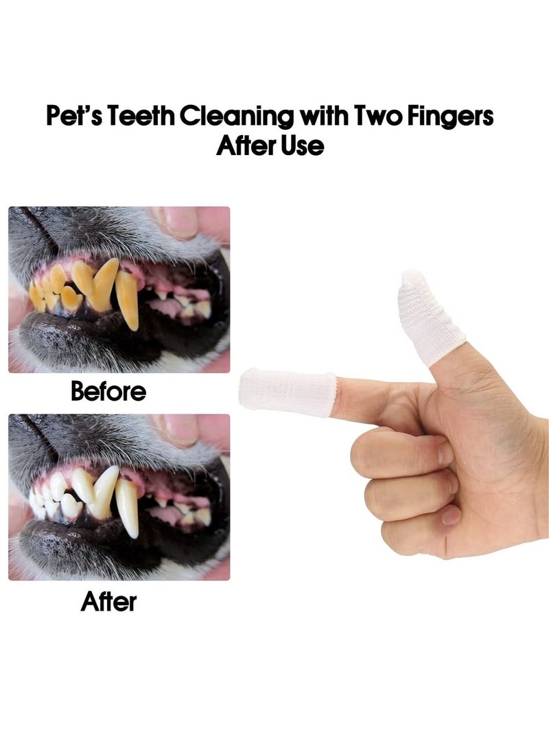 Pet Finger Toothbrush for Dogs and Cats Dental Cleaning Washable Oral Cleaning Finger Cover Pet Care Supplies 360 ° Cleaning Finger Cover (4 Pieces)