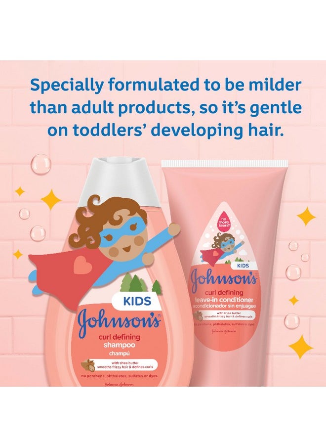 Johnson'S Kids Curl-Defining, Frizz Control, Tear-Free Kids Shampoo + Shea Butter, Paraben-, Sulfate- & Dye-Free, Hypoallergenic & Gentle For Kids Hair, Kid Bath Essential, 13.6 Fl. Oz