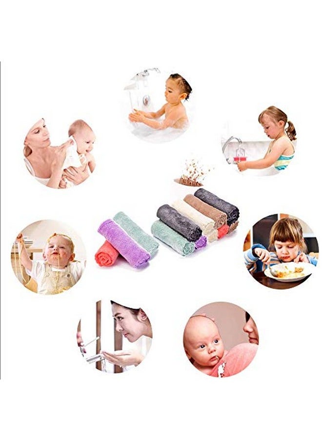Baby Washcloths 12 Pack 12X12 Inches Microfiber Coral Fleece Extra Absorbent And Soft For Newborns, Infants And Toddlers
