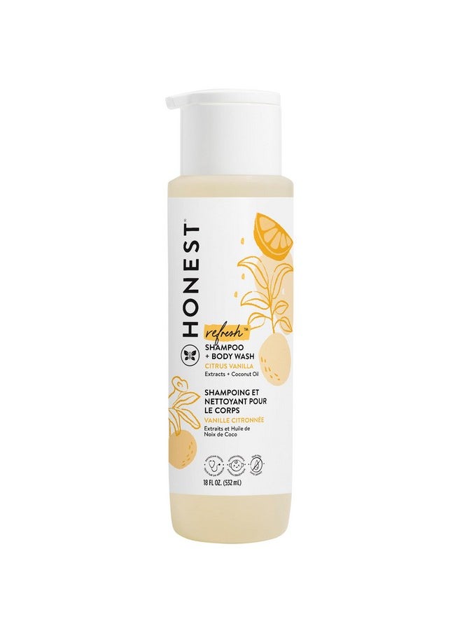 2-In-1 Cleansing Shampoo + Body Wash | Gentle For Baby | Naturally Derived, Tear-Free, Hypoallergenic | Citrus Vanilla Refresh, 18 Fl Oz