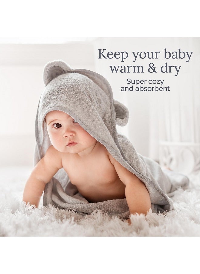 Baby Hooded Towel - Premium Ultra Soft Baby Bath Towel With Animal Design - Rayon From Bamboo Hooded Baby Towels For Newborn To Toddler - Made In Turkey - Perfect Baby Gifts - White Bear
