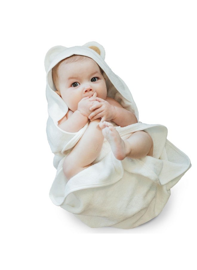 Baby Hooded Towel - Premium Ultra Soft Baby Bath Towel With Animal Design - Rayon From Bamboo Hooded Baby Towels For Newborn To Toddler - Made In Turkey - Perfect Baby Gifts - White Bear