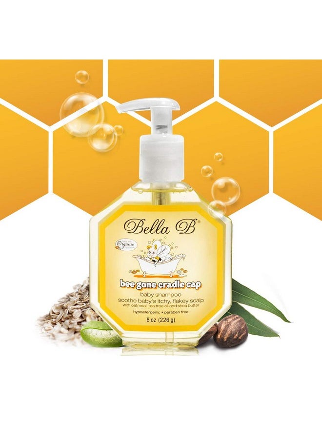 Bee Gone Cradle Cap Baby Shampoo Treatment, 8 Oz, Organic Natural Dry Scalp Shampoo For Babies