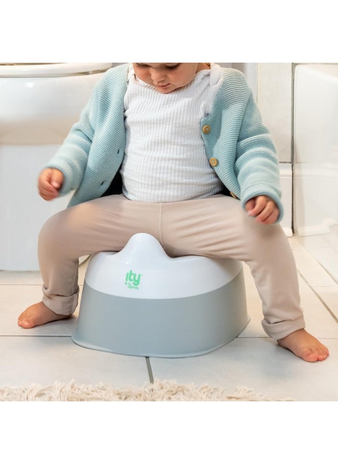 : Ity By Ingenuity Ready Set Go Potty, Removable Bowl, Non-Skid Bottom, Wide Stable Base, Age 18 Months & Up, White & Grey