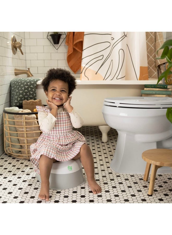 : Ity By Ingenuity Ready Set Go Potty, Removable Bowl, Non-Skid Bottom, Wide Stable Base, Age 18 Months & Up, White & Grey