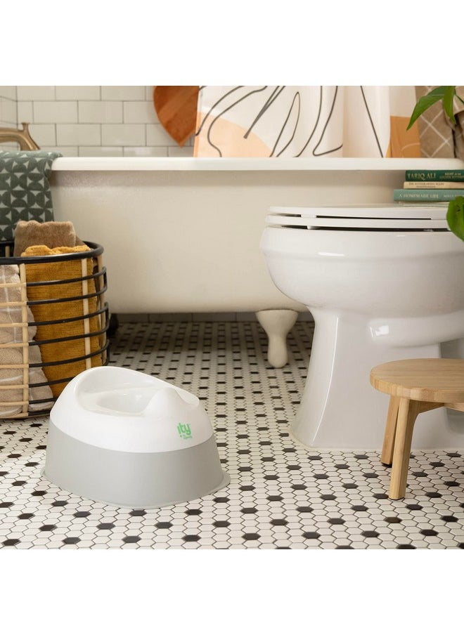 : Ity By Ingenuity Ready Set Go Potty, Removable Bowl, Non-Skid Bottom, Wide Stable Base, Age 18 Months & Up, White & Grey