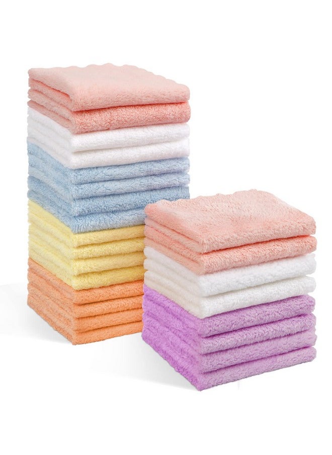 Baby Washcloths 24-Pack (7''X9''), Microfiber Coral Fleece Baby Towels, Super Soft And Absorbent Wash Cloths For Newborns, Infants And Toddlers, Gentle On Delicate Skin For Face Hands And Body