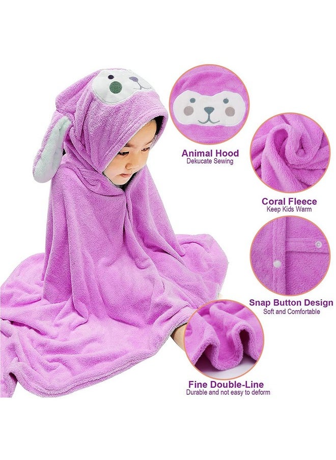 Premium Hooded Towel For Kids,-28×55 Inch Large Size Kids Bath Towel,Ultra Soft Hooded Towel Wrap For Boys Girls, Highly Absorbent Bathrobe Blanket Gifts For Toddlers Shower (Purple)