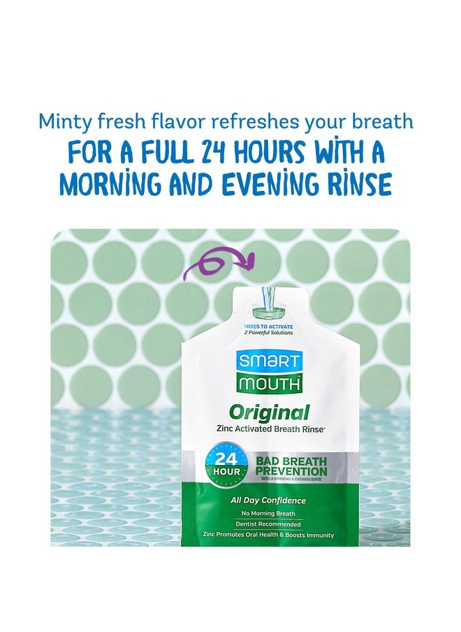 Original Activated Mouthwash - Adult Mouthwash For Fresh Breath - Oral Rinse For 24-Hour Bad Breath Relief With Twice Daily Use - Fresh Mint Flavor, 0.4 Fl Oz (10 Travel Packs)