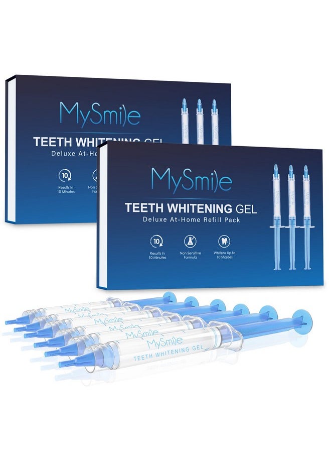 Teeth Whitening Gel Refills Pack, 6 Non-Sensitive Teeth Whitening Gel Pen, Teeth Whitener Dental Grade Tooth Whitening Gel For Tray, 10 Min Fast Result Whitening