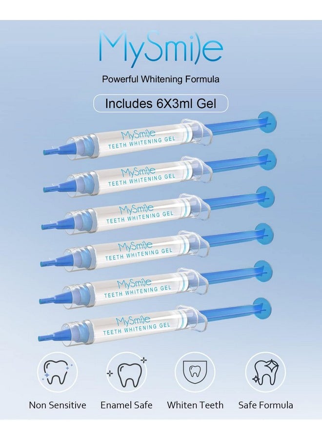 Teeth Whitening Gel Refills Pack, 6 Non-Sensitive Teeth Whitening Gel Pen, Teeth Whitener Dental Grade Tooth Whitening Gel For Tray, 10 Min Fast Result Whitening
